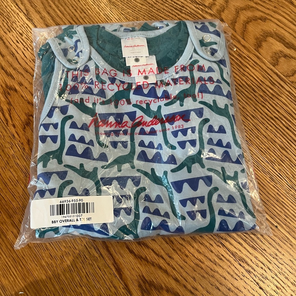 Hanna andersson NWT $70 overalls with Dino’s 3T
